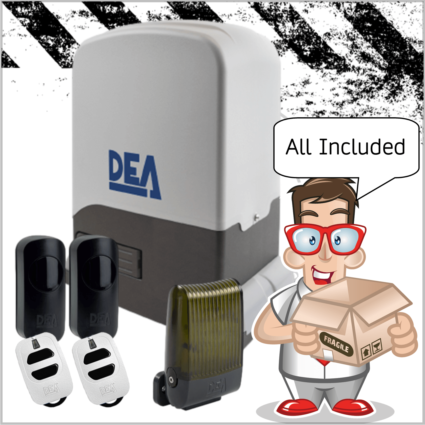 DEA REV sliding gate Kit Sliding gate Motor DEA 230V Full Kit