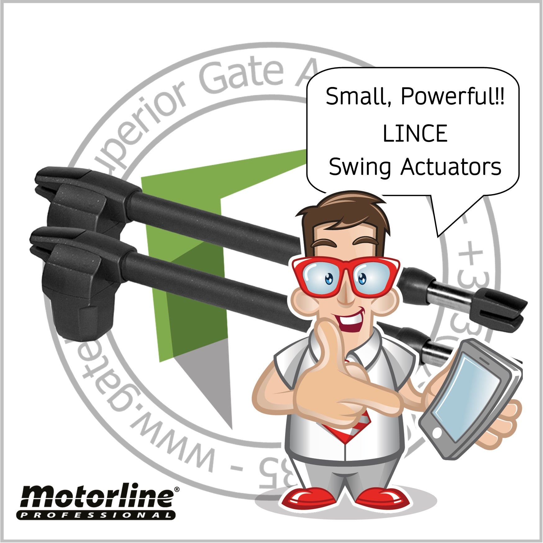 Motorline LINCE Double Leaf Gate Kit - For Entrances up to 8m (24ft)