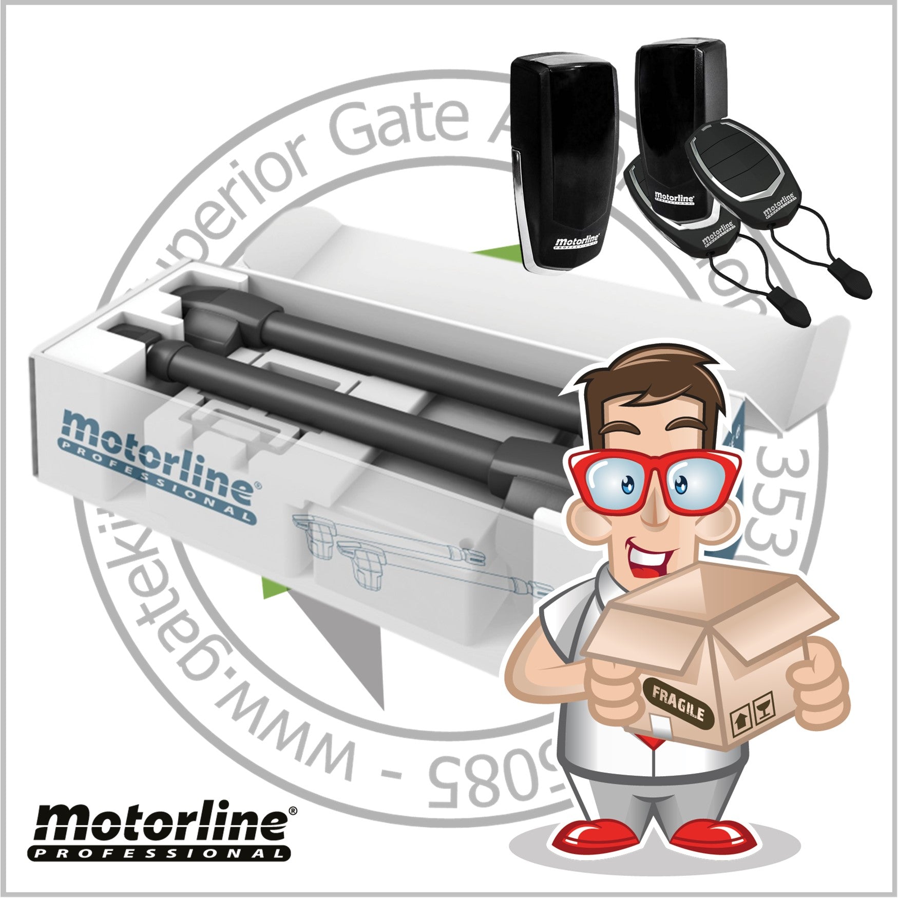 Motorline LINCE Double Leaf Gate Kit - For Entrances up to 8m (24ft)