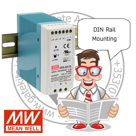 Switching power supply, DIN rail, 40 W, 24 V, 1.7 A