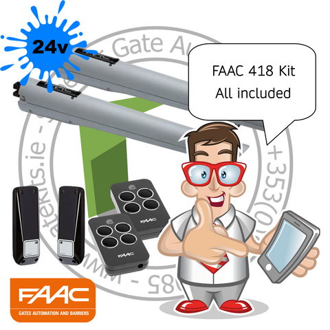 Faac s418 kit-105998-104301- FOR ENTRANCES UP TO 4.6M (13.5FT)(5.4m with electric lock(16ft))