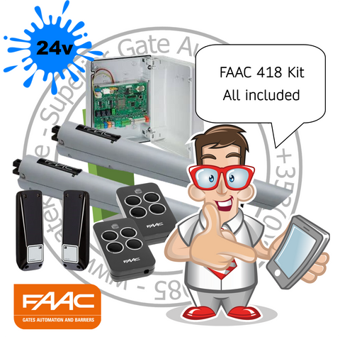 Faac s418 kit-105998-104301- FOR ENTRANCES UP TO 4.6M (13.5FT)(5.4m with electric lock(16ft))