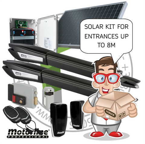 24V SOLAR MOTORLINE JAG DOUBLE LEAF GATE KIT - FOR ENTRANCES UP TO 8M (24FT)