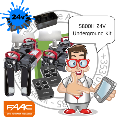 Faac S800 ENC CBAC 100 DEGREES 24V hydraulic underground Kit