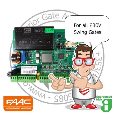 FAAC E124 with cartoon character and FAAC logo