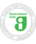 Circular GATEKITS logo with 'Guaranteed Irish' text and green 'g' on a white background