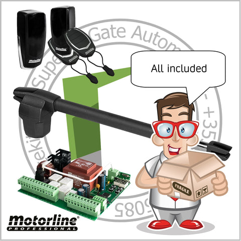 Motorline LINCE Single Leaf Gate Kit - For Entrances up to 4m (12ft)
